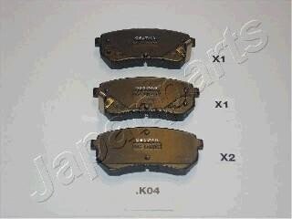 HYUNDAI гальмівні колодки задн.i10 08-,Kia Picanto 04- JAPANPARTS PP-K04AF