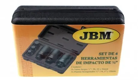 Набір головок ударних 6-гранних 1/2" (3 шт) JBM 52337