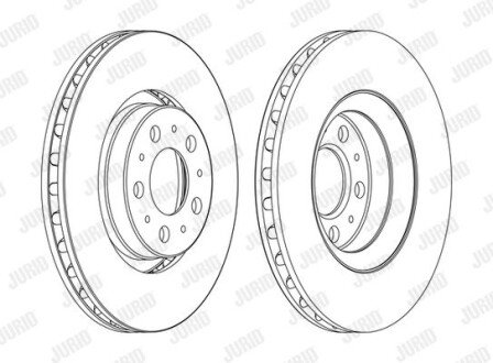 VOLVO Гапльмівний диск перед. S60 I (384) 2.4 00-10, S80 I (184) 2.5 TDI 99-06 Jurid 562173JC-1