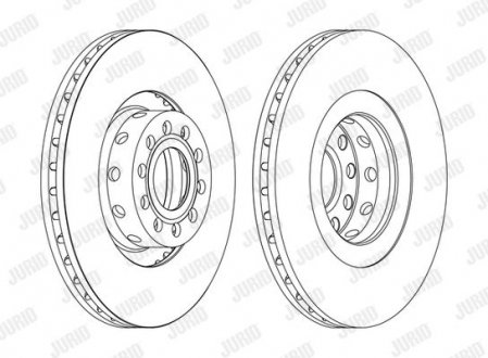 Гальмівний диск передній Audi A6, S6, A8, S8 quattro / VW Phaeton4motion Jurid 562175JC1