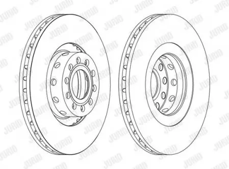 Гальмівний диск передній Audi A6, S6, A8, S8 quattro / VW Phaeton4motion Jurid 562175JC1