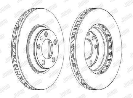 Гальмівний диск передній (лівий) VW Touareg / Audi Q7 / Porsche Cayenne, Panamera Jurid 562360JC1