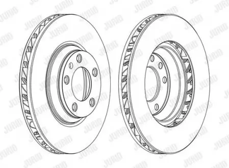 Гальмівний диск передній (лівий) VW Touareg / Audi Q7 / Porsche Cayenne, Panamera Jurid 562360JC1