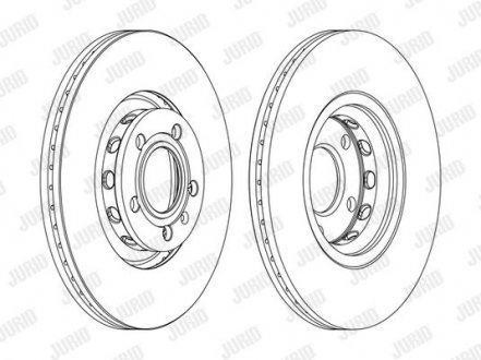 Тормозной диск передний VW Passat/Audi A4, A6/Seat Exeo/Skoda Superb (2001->) Jurid 562383JC1