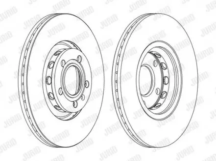 Тормозной диск передний VW Passat/Audi A4, A6/Seat Exeo/Skoda Superb (2001->) Jurid 562383JC1