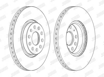 Гальмівний диск передній Audi A3, TT/Seat Leon/VW Golf, Passat, Skoda, Octavia Jurid 562387JC1