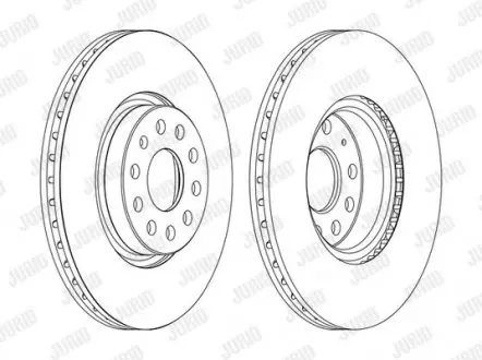 Тормозной диск передний Audi A3, TT/Seat Leon/VW Golf, Passat, Skoda, Octavia Jurid 562387JC1