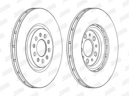 Тормозной диск передний Alfa Romeo 159, Brera, Jiulietta, Spider/Jeep Cherokee Jurid 562391JC1