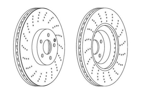 Тормозной диск передний Mercedes CLS, CLK, E-Class, S-Class, SL, SLK Jurid 562408JC1