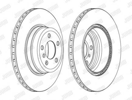 Тормозной диск задний BMW X5 (E70)/X6 (E71, E72, F16, F86) Jurid 562523JC1