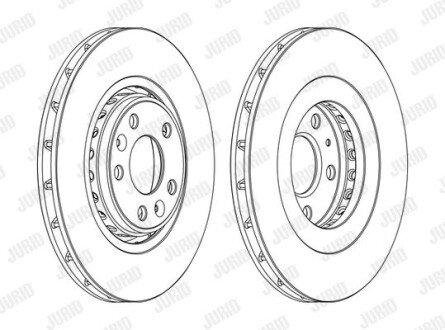 Гальмівний диск передній Renault Clio, Espace, Grand Scenic, Laguna, Megane, Scenic, Talisman Jurid 562596JC1