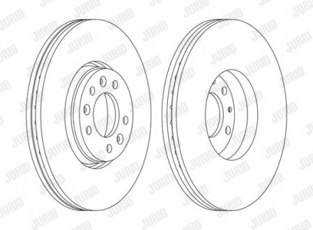 Тормозной диск передний Citroen C5, Jumpy/Fiat Scudo/Peugeot Expert Jurid 562622JC1