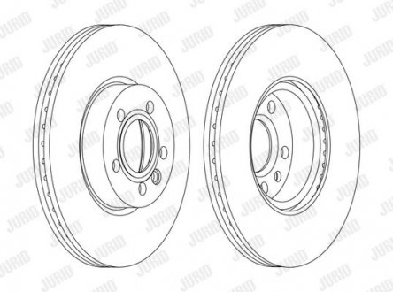 Тормозной диск передний Ford Galaxy / Seat Alhambra / VW Sharan, Transporter IV Jurid 562626JC1