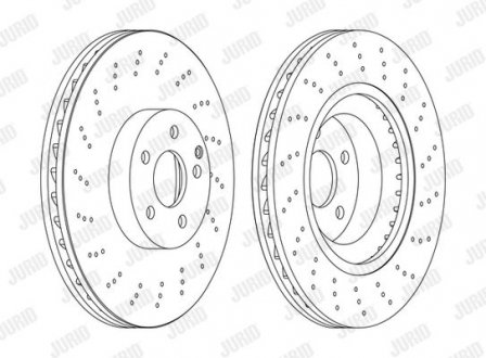 Тормозной диск передний Mercedes E-Class (W211, S211), S-Class (S221, C216), SL (R230) Jurid 562678JC1