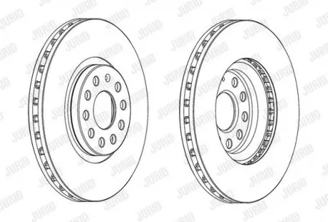 Гальмівний диск передній VW SHARAN,TIGUAN/ SEAT ALHAMBRA,TARRACO /SKODA KODIAQ Jurid 562688JC1