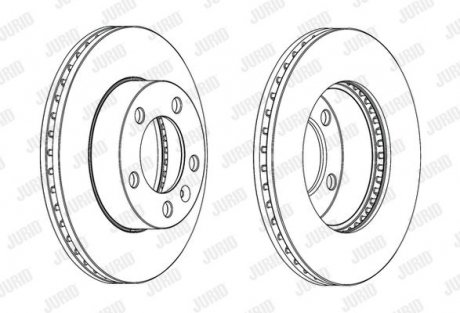 Гальмівний диск передній Renault Master Opel Movano Nissan NV400 Jurid 562713JC1