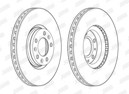 Гальмівний диск передній Peugeot 3008, 308, 508, Rifter / Citroen Berlingo, C4 / Opel Combo / DS Jurid 562994JC