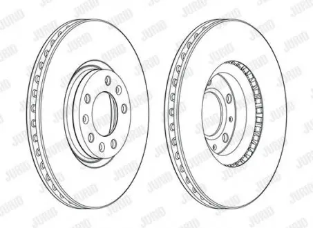 Гальмівний диск передній Peugeot 3008, 308, 508, Rifter / Citroen Berlingo, C4 / Opel Combo / DS Jurid 562994JC