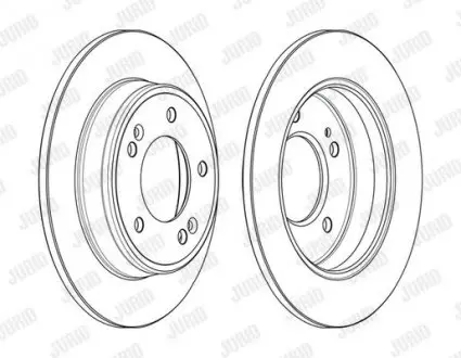 Гальмівний диск задній Hyundai Creta, Elantra, Kona, Veloster, i30 / KIA Ceed, Soul Jurid 563110JC