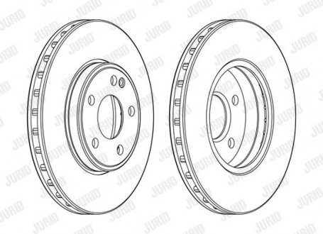 Гальмівний диск передній Mercedes A-Class (W176), B-Class (W246, W242), CLA (X117, C117), GLA (X156) Jurid 563114JC