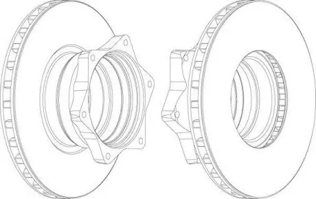 DB Диск тормозной задн. Vario 614-814 324x30 (вентил.) Jurid 569112J