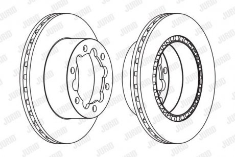 Гальмівний диск задній Mercedes Sprinter/VW Crafter (2006->) Jurid 569138J