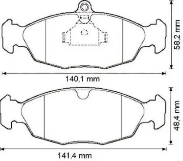 Гальмівні колодки передні Opel Astra, Combo, Corsa, Tigra, Vectra / Daewoo Lanos, Nexia Jurid 571924J