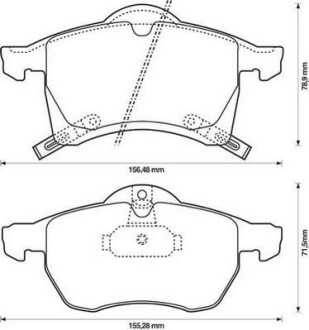 Гальмівні колодки передні Opel Astra G, H, Combo, Zafira / Chevrolet Astra, Corsa Jurid 571975J