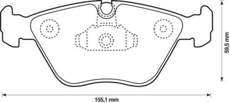 Тормозные колодки передние (20.3 мм) (система ATE) BMW 3 E46 5 E39 X3 E83 95-11 Jurid 571994J