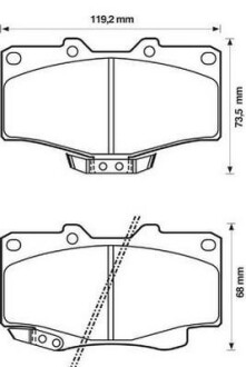 Гальмівні колодки передні Toyota 4Runner, Hi-Lux, Land Cruiser / VW Taro Jurid 572140J