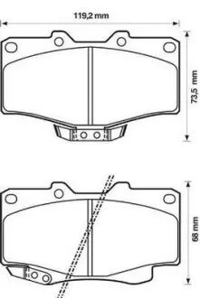 Тормозные колодки передние Toyota 4Runner, Hi-Lux, Land Cruiser / VW Taro Jurid 572140J