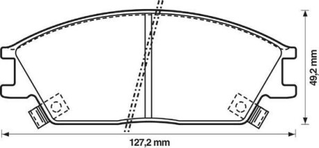 Гальмівні колодки передні Honda Accord II / Hyundai Accent II, Getz, Stellar, Pony, Excel Jurid 572269J