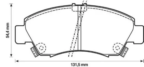 Тормозные колодки передние Honda Capa, City, Civic V VI, CRX, Jazz Jurid 572324J