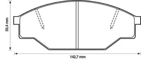 Тормозные колодки передние (16.0mm) VW Taro 89- Toyota Hiace 83- Jurid 572363J
