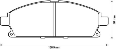 Тормозные колодки передние (16.5mm) Nissan Pathfinder, X-Trail 01- Jurid 572466J