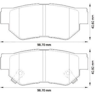 Гальмівні колодки задні Hyundai Santa Fe, Sonata, Elantra, Getz, Tucson / KIA Sportage, Magentis Jurid 572557J