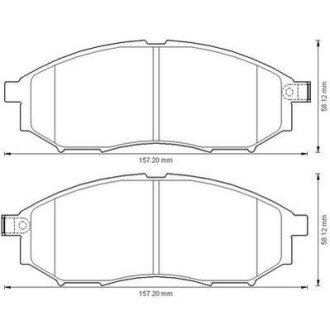 Гальмівні колодки передні Renault Koleos / Nissan Murano, NP300, Navara, Pathfinder, Qashqai / Infin Jurid 572575J (фото 1)