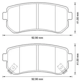 Тормозные колодки задние Hyundai Accent III, i30, Sonata V, VI/KIA Ceed, Cerato II, Rio II Jurid 572590J
