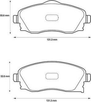 Гальмівні колодки передні Opel Combo, Corsa, Meriva, Tigra Jurid 573011J