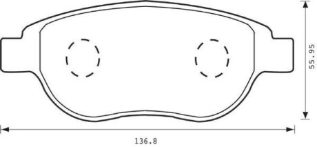 Гальмівні колодки передні Citroen C3, C4, Xsara, Picasso / Peugeot 1007, 206, 207, 307, Partner Jurid 573031J (фото 1)