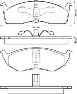 Тормозные колодки передние Dodge Caravan, Intrepid, Nepn/Chrysler Voyager Jurid 573072J