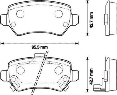 Задні гальмівні колодки Opel Astra, Combo, Meriva, Zafira / KIA Venga / Chrysler Concorde / Chevrole Jurid 573122J