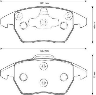 Тормозные колодки передние Citroen C4 Peugeot 207/208/3008/307/308/408/RCZ Jurid 573134J