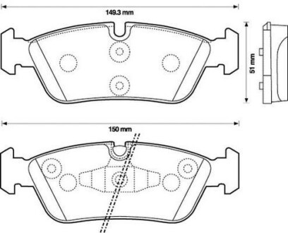 Гальмівні колодки передні BMW 1-Series, 3-Series Jurid 573138J