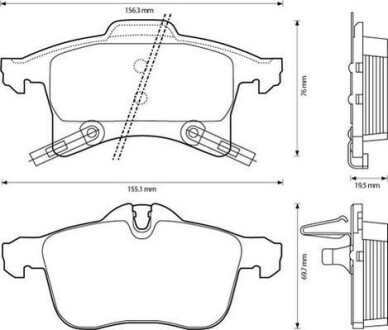 Колодки гальмові передні Opel Astra, Corsa, Combo, Zafira Jurid 573153J