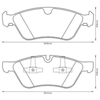 Гальмівні колодки передні Mercedes E-Class (W211, S211), M-Class (W164), G-Class (W463), GL, R-Class Jurid 573175J (фото 1)