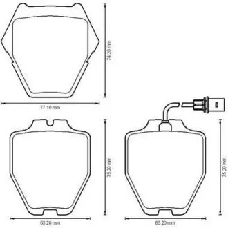 Гальмівні колодки перед. (з пр. датчик.) AUDI A6/S6 97-05 VW Passat 00-05, Phaeton 02- Jurid 573208J