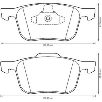 Колодки тормозные передние Ford Mazda 3, 5 / Ford Focus, C-Max / Volvo V50 Jurid 573209J