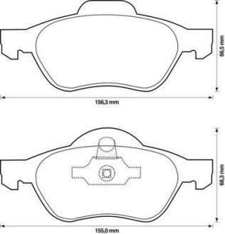 Тормозные колодки передние Renault Clio IV, Fluence, Grand Scenic, Laguna III, Megane III, Scenic III Jurid 573243J