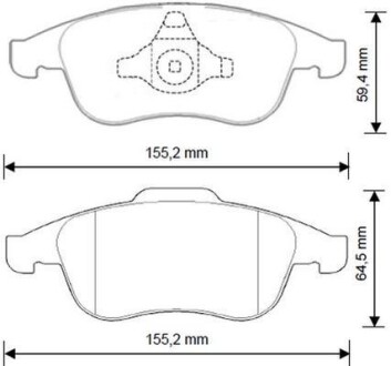 Гальмівні колодки передні Renault Captur, Clio, Duster, Fluence, Megane, Scenic, Zoe / Nissan / Daci Jurid 573268J (фото 1)